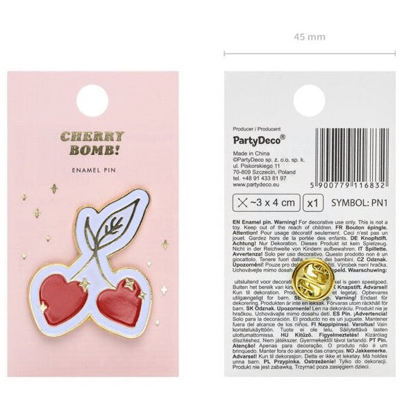 Cherries Enamel Pin - Cherry Pin Badge - Birthday Gift - Christmas Gifts - Food Gifts