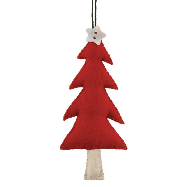 Christmas Tree Decoration - Medium Red Felt Hanging Christmas Tree - Christmas Ornament -Christmas Decorations -Holiday Decor-Xmas Homeware