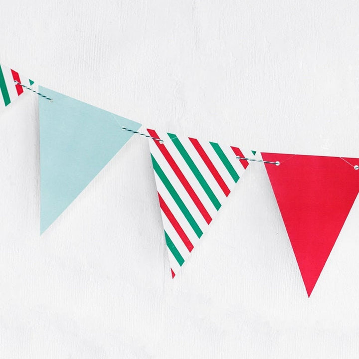 Christmas Bunting - Merry Xmas Garland - Christmas Garlands - Christmas Decorations - Red, White & Green - Holiday Decor