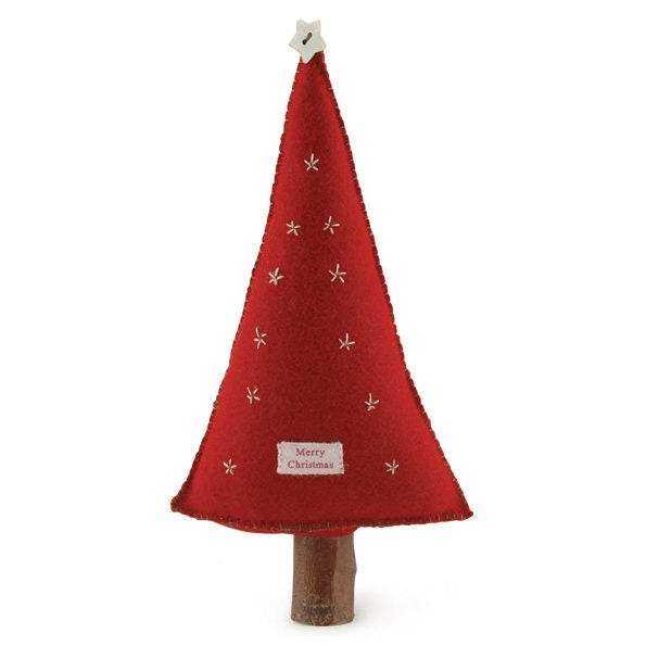 Christmas Decoration - Red Felt Christmas Tree - Christmas Ornament -Christmas Decorations - Holiday Decor - Xmas Homeware