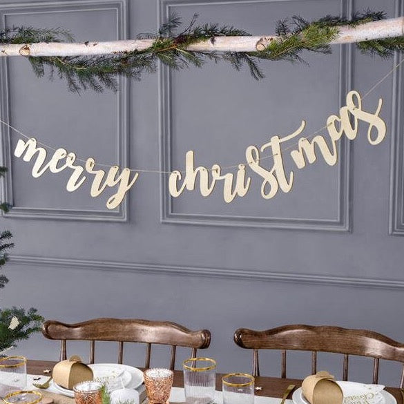 Merry Christmas bunting - Wooden Christmas bunting - Christmas decorations - Merry Christmas garland - Rustic Christmas - Holiday Decor