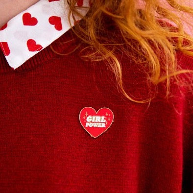 Heart Enamel Pin - Girl Power Pin Badge - Birthday Gift - Christmas Gifts - Clothing Accessory
