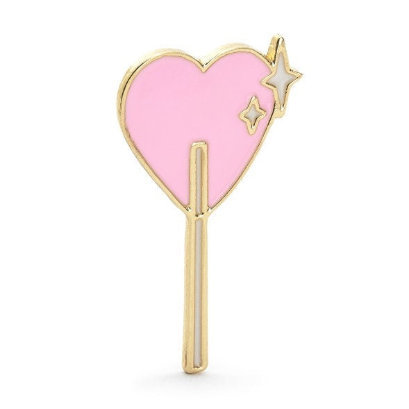 Heart Enamel Pin - Pink Lollipop Pin Badge - Birthday Gift - Christmas Gifts - Clothing Accessory