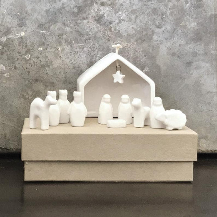 Porcelain Christmas Nativity Set - Mini White Nativity Scene - Christmas Decorations - Nativity Gift Set