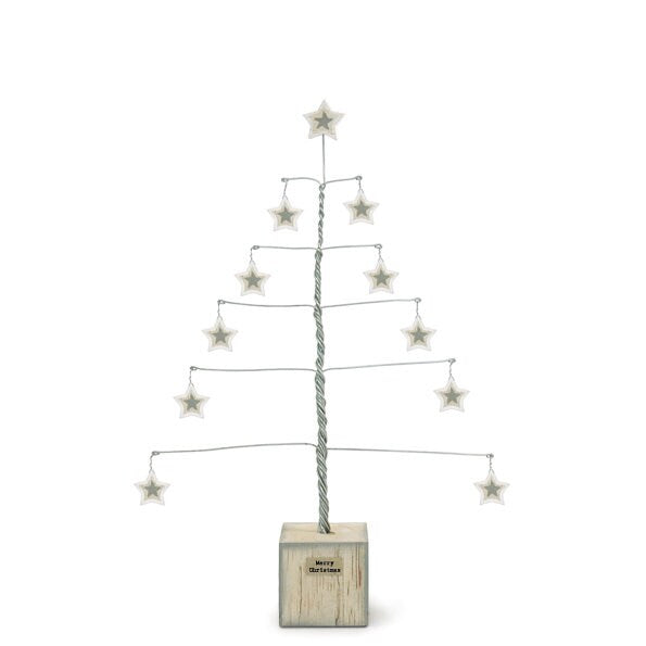 Wood & Metal Christmas Tree - Rustic Metal Christmas Tree Decoration - Christmas Tree With Stars - Holiday Decor - Xmas Tree Ornament