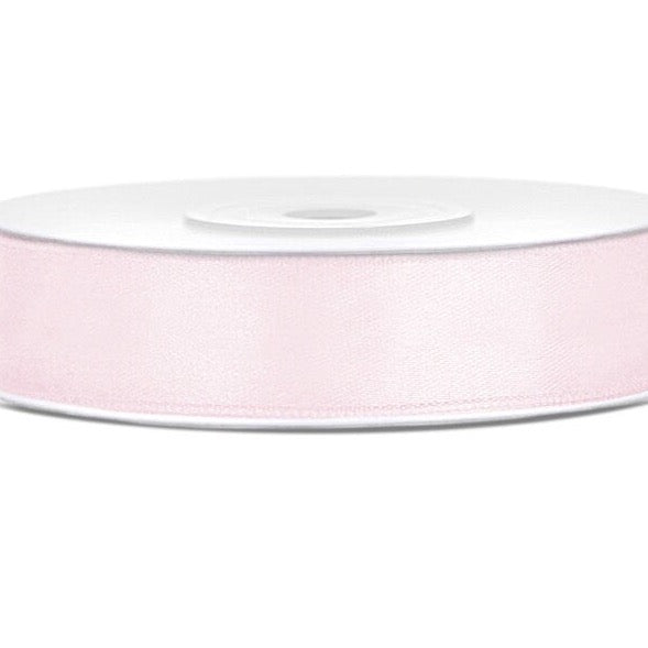 Light Pink Satin Ribbon - Powder Pink Ribbon - Gift Wrap Ribbon - Birthday Ribbon - Wedding Ribbon - Craft Ribbon - 12mm Wide - 25m Reel