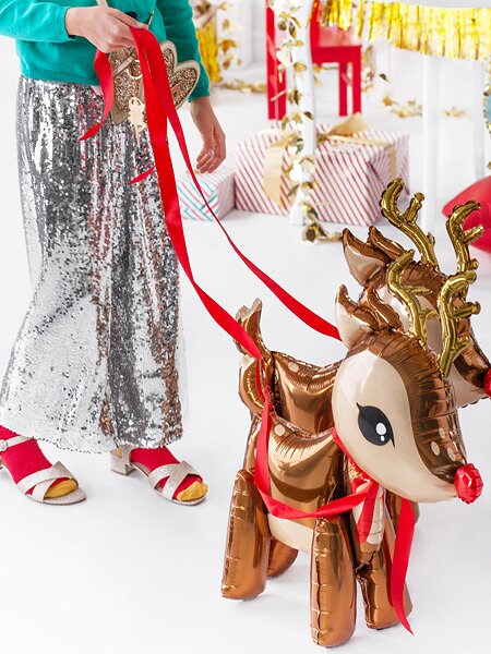 Rudolph Reindeer Balloon - Christmas Helium Balloon - Xmas Party Decorations - Seasonal Holiday Decor