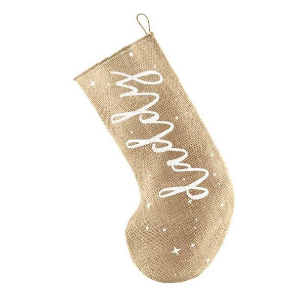 Christmas Socking - Jute Daddy Stocking - Natural Brown Hessian Christmas Stocking - Christmas Gift Bags - Rustic Christmas - Holiday decor