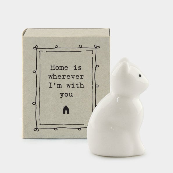 Porcelain Cat Matchbox Gift - Birthday Present - Gift For Friend - Friendship Gifts - East Of India
