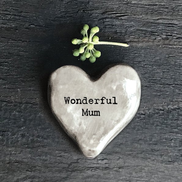 Wonderful Mum Heart Pebble - Keepsake Token - Valentine's - Birthday Present - Gift For Friend-Friendship Gifts-Lockdown Gift-East Of India