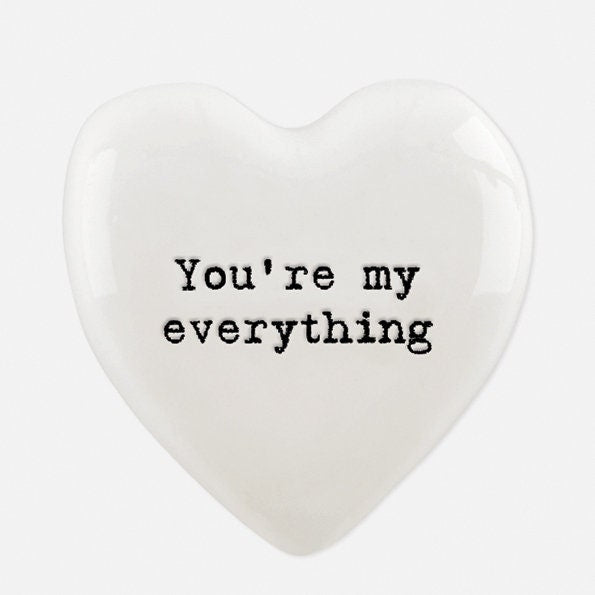 You're My Everything Heart Pebble - Keepsake Token - Valentine's - Birthday Present - Gift For Friend - Lockdown Gift - East Of India