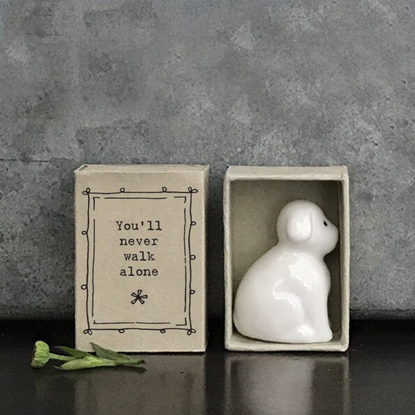 Porcelain Dog Matchbox Gift - Birthday Present - Gift For Friend - Friendship Gifts - You'll Never Walk Alone - East Of India