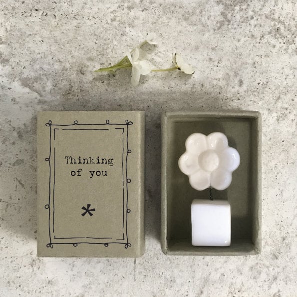 Porcelain Flower Matchbox Gift - Thinking Of You - Lockdown Gift - Gifts For Friends - Difficult Time Gifts - East Of India