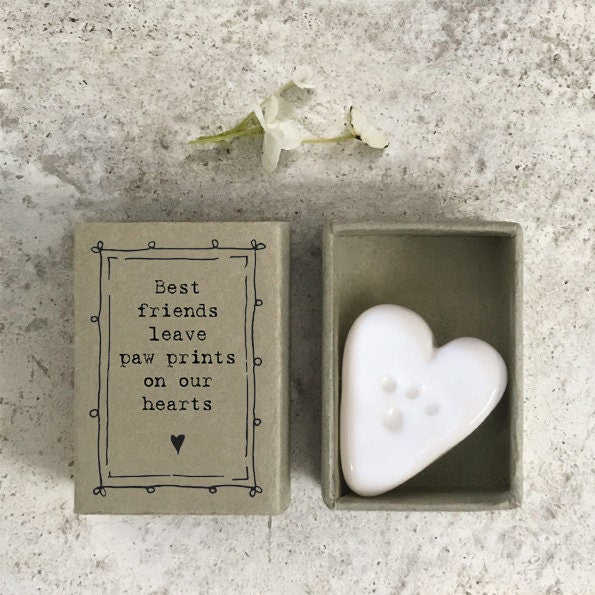 Porcelain Paw Prints Matchbox Gift - Best Friends - Gift For Friend - Friendship Gifts - Lockdown Present - East Of India