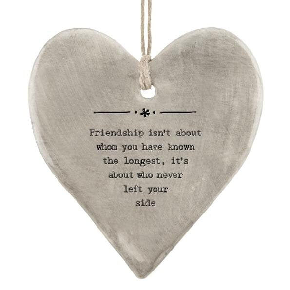 Porcelain Hanging Heart - Friendship Isn't About Who You've Known Longest - Present - Gift For Friend - Friendship Gifts-East Of India