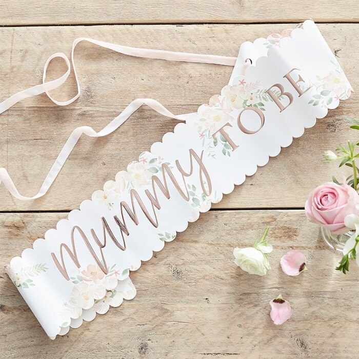 Mummy To Be Sash - Rose Gold & Floral 'Mummy To Be' Baby Shower Sash - Baby Shower Gift - Mum to be gift - Gender reveal - Baby In Bloom