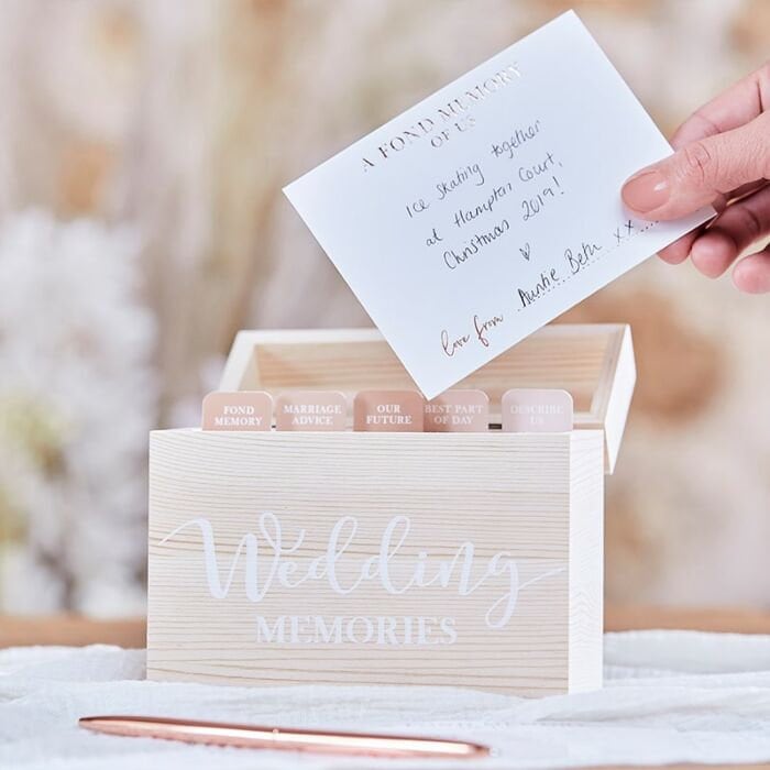 Wedding Guest Book - Wooden Wedding Memory Box - Alternative Guest Book - Wedding Advice - A Touch Of Pampas Collection