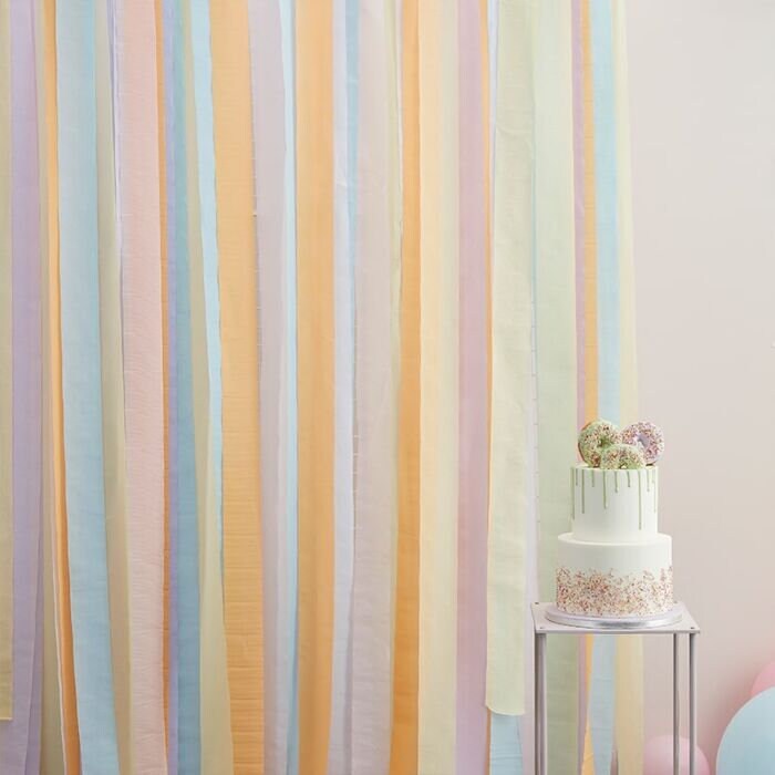 Pastel Party Streamers Backdrop - Birthday Decorations - Photo Backdrop - Streamer Garland - Birthday Party Decor - Hen Party Decorations