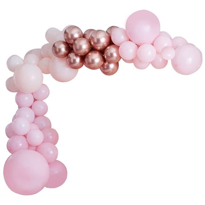 Pink And Rose Gold Balloon Arch Kit - Rose Gold & Pink Party Decorations - Large Rose Gold Balloon Garland - Door Frame Garland-Centrepiece