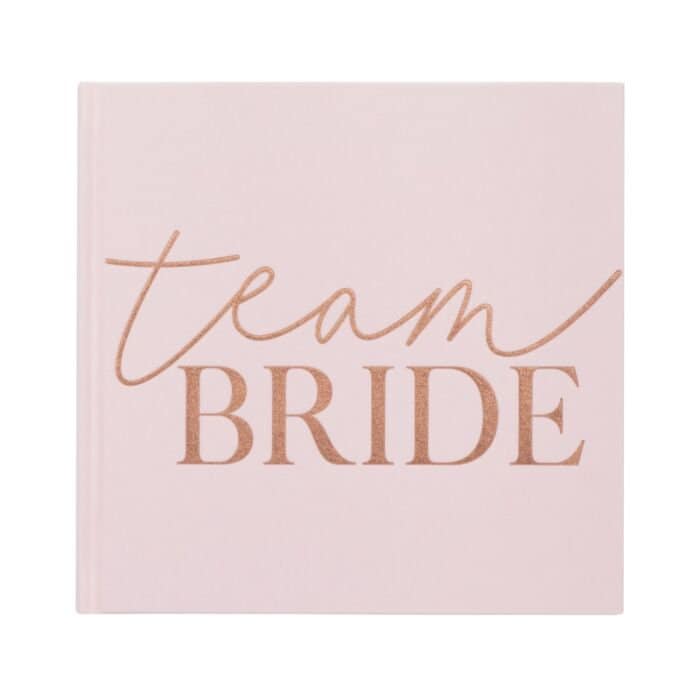 Team Bride Guest Book - Blush Pink & Rose Gold Hen Party Guest Book - Messages For The Bride To Be -Hen Party Photo Album-Bridal Shower Book