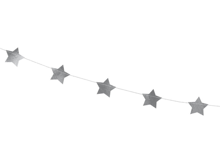 Silver Star Garland - Silver Christmas Decorations - Silver Party Decorations - New Year's Eve -Baby Shower Decorations-Birthday Party Decor