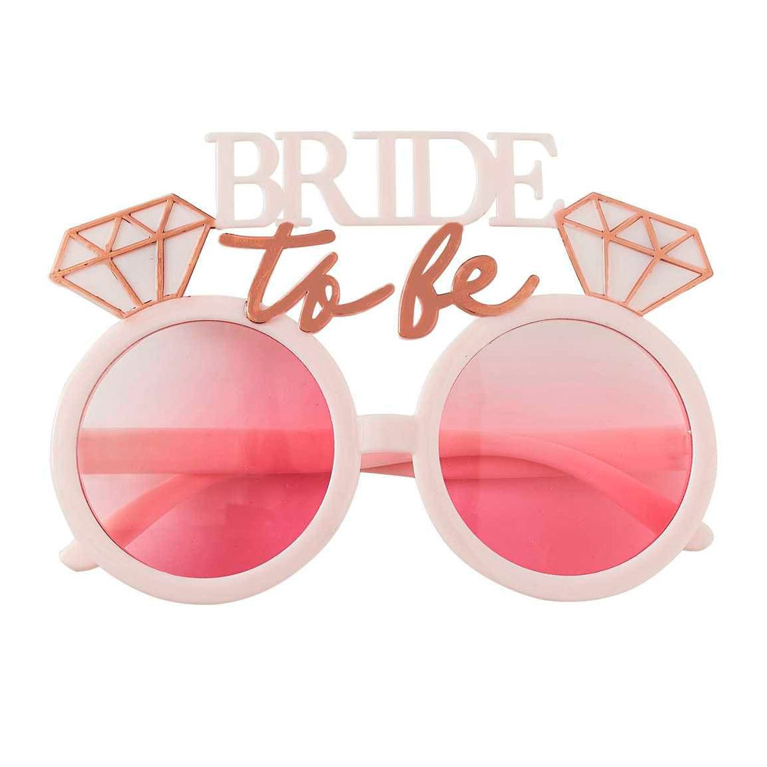 Bride To Be Sunglasses - Rose Gold And Blush Glasses - Hen Party Accessories - Bachelorette Party Photo Props-Bridal Novelty-Pink Sunglasses