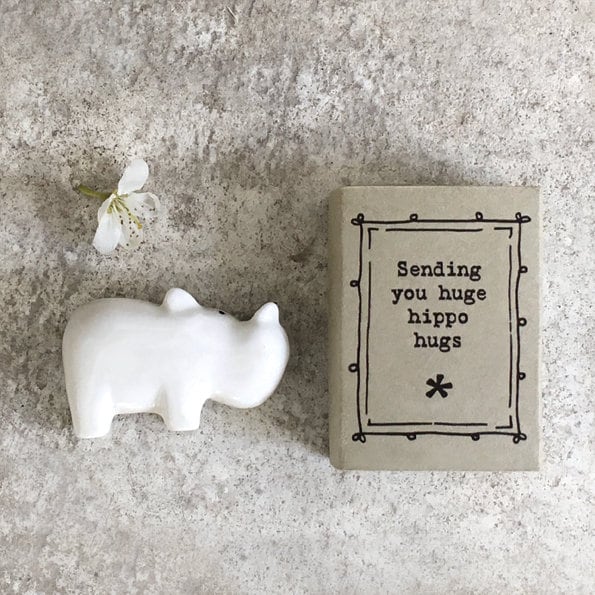Hippo Matchbox Gift - Birthday Present - Gift For Friend - Friendship Gifts  - Sending You Huge Hippo Hugs - Thinking Of You - East Of India