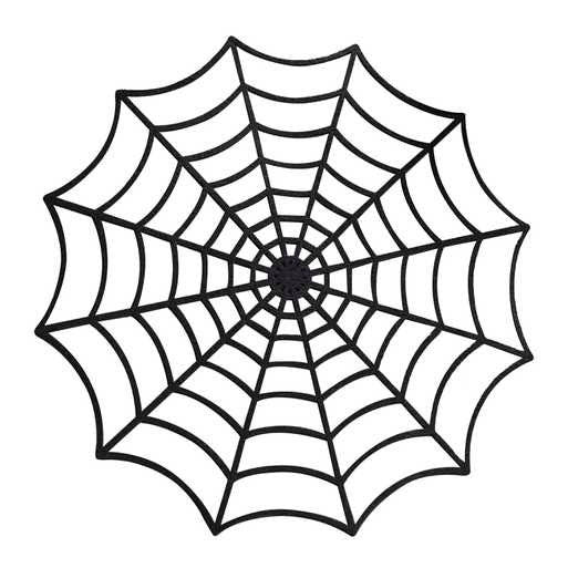 Spider Web Halloween Placemats - Black Spiderweb Place Settings - Halloween Party Decorations - Reusable Fabric Placemats - Pack of 4