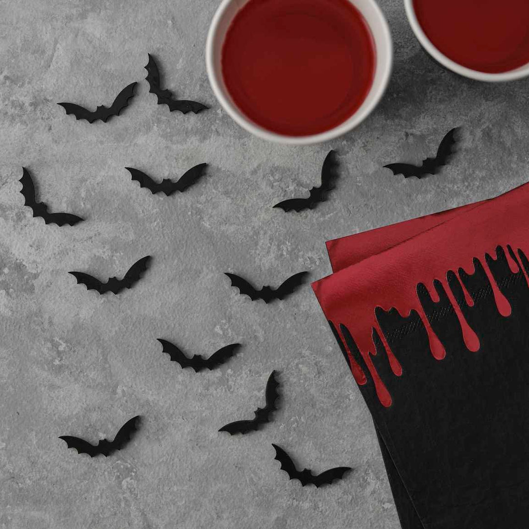 Halloween Bat Confetti - Black Bat Wooden Confetti - Halloween Party Decorations - Halloween Table Scatter Decorations - Reusable Halloween