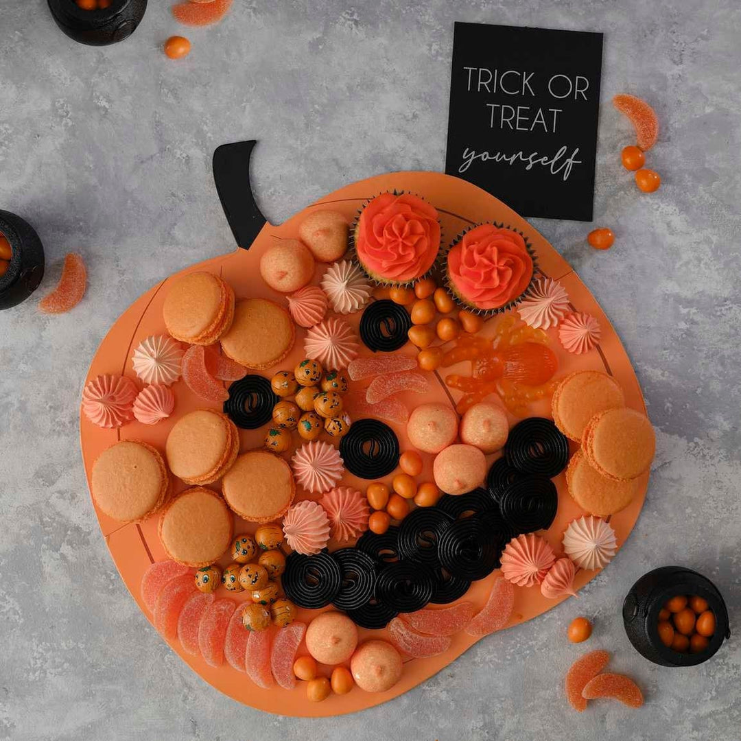 Pumpkin Halloween Grazing Board - Orange Party Snack Board - Halloween Party Decorations - Trick Or Treat Yourself - Halloween Decor