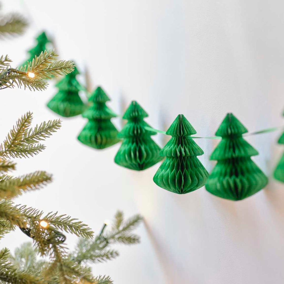 Christmas Tree Decoration - Green Honeycomb Trees - Christmas Decorations - Hanging Decorations - Christmas Garland - Holiday Decor