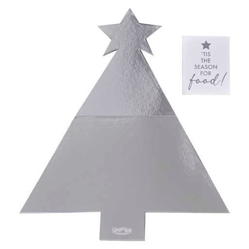 Silver Christmas Tree Food Platter - Grazing Board Table Kit - Christmas Party Food Displays - Party Snack Buffet - Treat Table Accessories