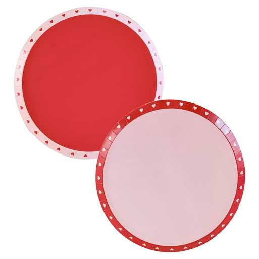 Red Valentine's Day Plates - Valentines Day Party Decor - Hen Party Paper Plates - Wedding Decorations - Engagement Party Plates - Pack of 8