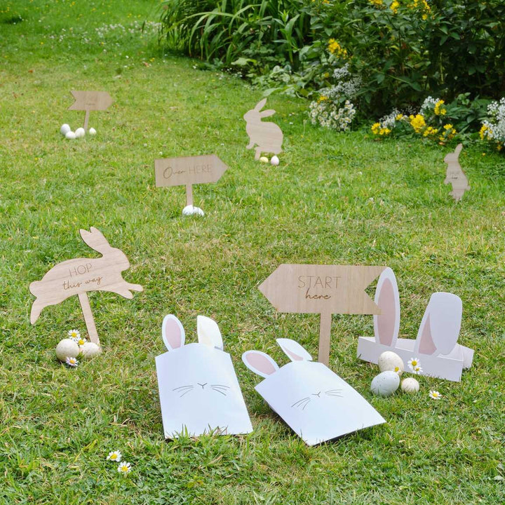 Easter Egg Hunt Kit - Easter Bunny Party Decorations - Kids Easter Activities - Easter Games - Easter Garden Decorations