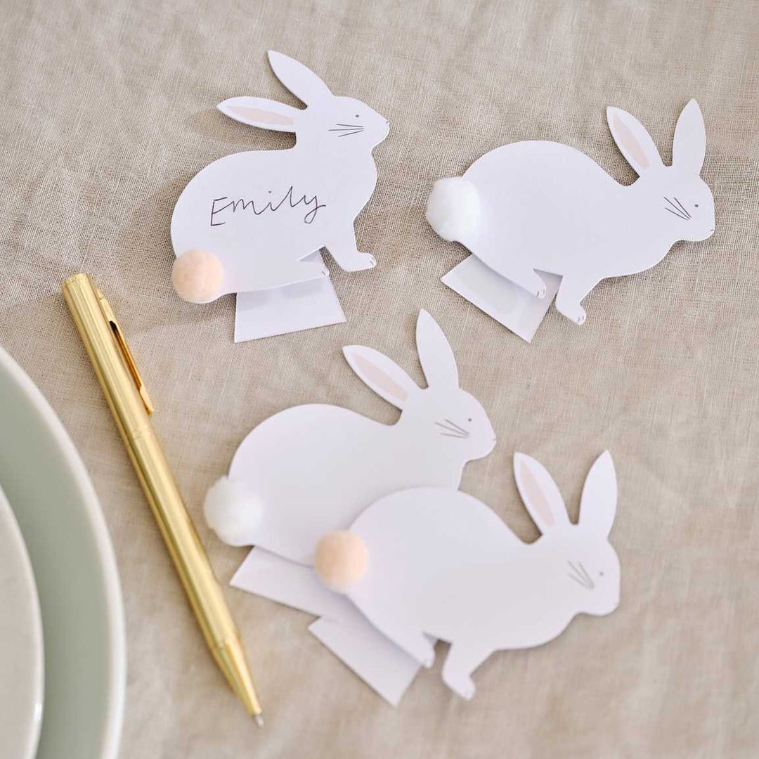 Bunny Rabbit Place Cards - Easter Bunny Table Decorations - Easter Party - Baby Shower Place Cards - Birthday Party Decorations - Pack of 6