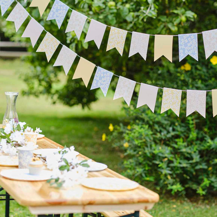 Floral Bunting - Floral Flag Party Bunting - Party Decorations - Birthday Party Garland - Baby Shower Decor - Garden Party - Ditsy floral