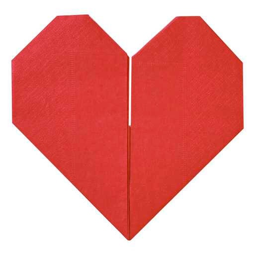Red Heart Shaped Origami Napkins - Red Heart Paper Napkins - Valentine's Day Party -Valentines Decor-Hen Party Napkins-Date Night-Pack of 16