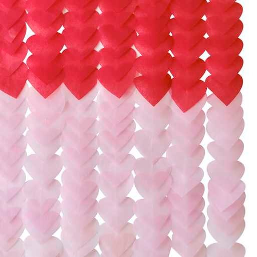 Pink And Red Ombre Heart Backdrop - Valentines Decoration - Hen Party Garland - Party Decorations-Hanging Heart Decorations-Wedding Decor