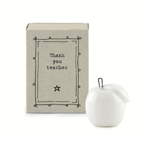 Porcelain Apple Matchbox Gift - Thank You Teacher - Gifts For Teachers - School Teacher Gift - End Of School Gifts - East Of India