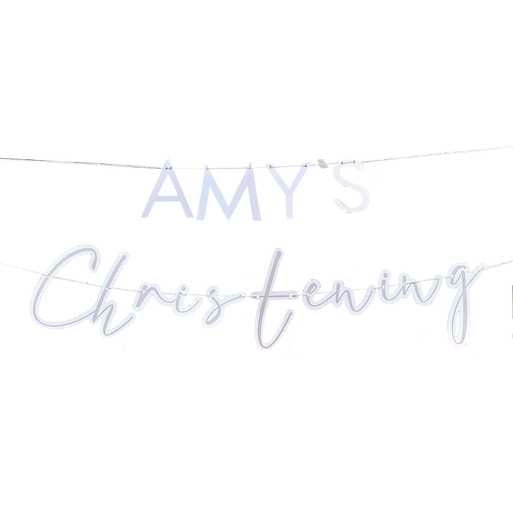 Christening Bunting - Customisable Christening Garland - Personalised Baby Bunting - Gender Neutral - Christening Decorations