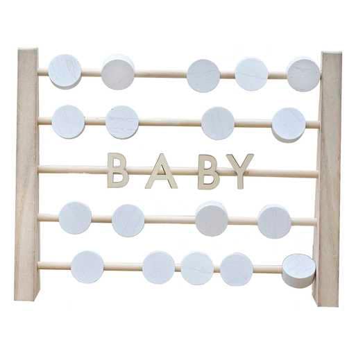 Baby Shower Guest Book - Wooden Abacus Guest Book - Botanical Baby Shower - Hey Baby-Baby Shower Guest Book Alternative-Baby Shower Keepsake