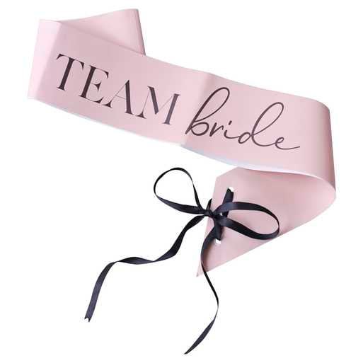 Team Bride Hen Sashes - Pink & Black Sash Set - Bachelorette Sashes - Hen Party Accessories - Pack Of 6