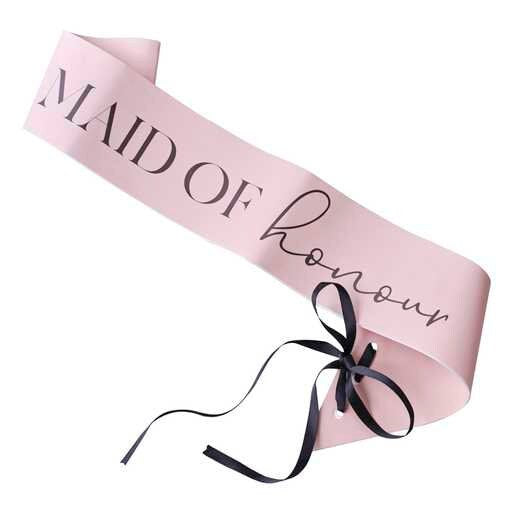Maid Of Honour Sash - Team Bride Hen Night Sashes - Pink & Black Sash - Bachelorette Sashes - Hen Party Weekend Accessories - Bride To Be