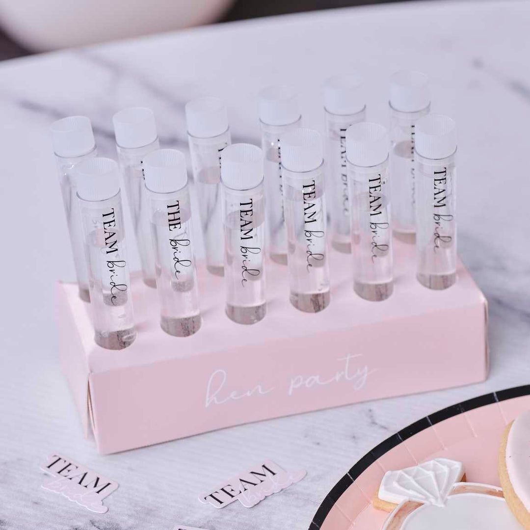 Team Bride Hen Party Shots Tray - Hen Night Decorations - Bridal Shower Party Shots - Hen Drinks - Bachelorette Party Decorations-Pack Of 12