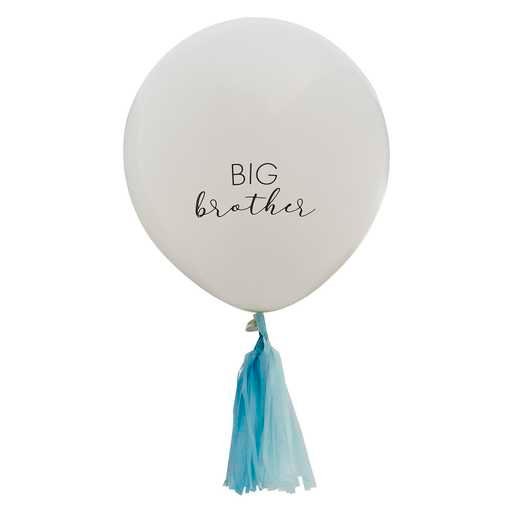 Big Brother Balloon - Birth Announcement Balloon With Blue Tassels - Pregnancy Announcement Balloons - New Big Brother -New Arrival-New Baby