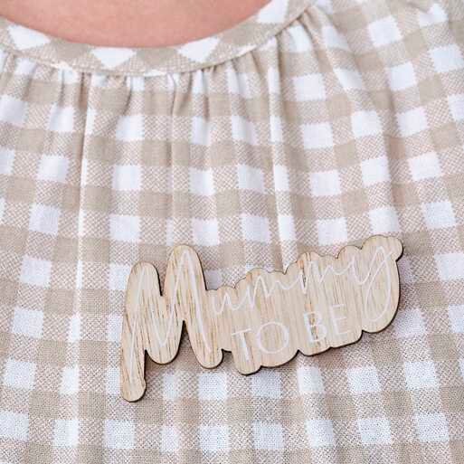 Mummy To Be Badge - Wooden Mummy To Be Pin - Baby Shower Badge - Hello Baby - Gift For Mum To Be - Gender Neutral Decor - Gender Reveal