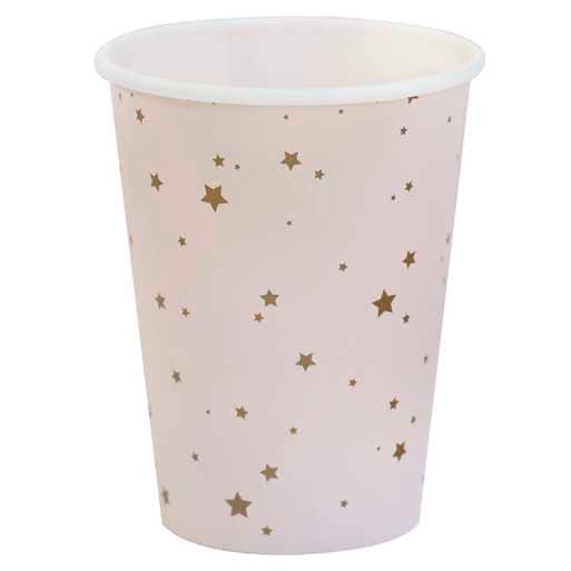 Pink And Gold Star Princess Party Cups - Pink Paper Cups - Princess Birthday Cups - Pink Baby Shower Cups - Princess Cups - Pack Of 8