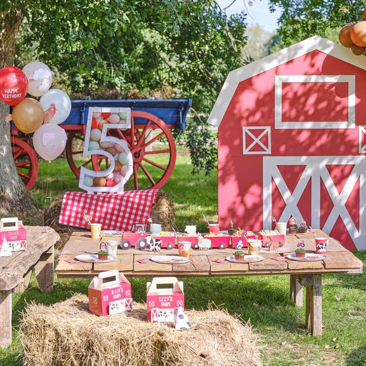 Farm Animals Tractor Party Food Stand - Birthday Party Table Decorations - Kids Birthday Party Buffet Decorations - Barnyard Party Supplies