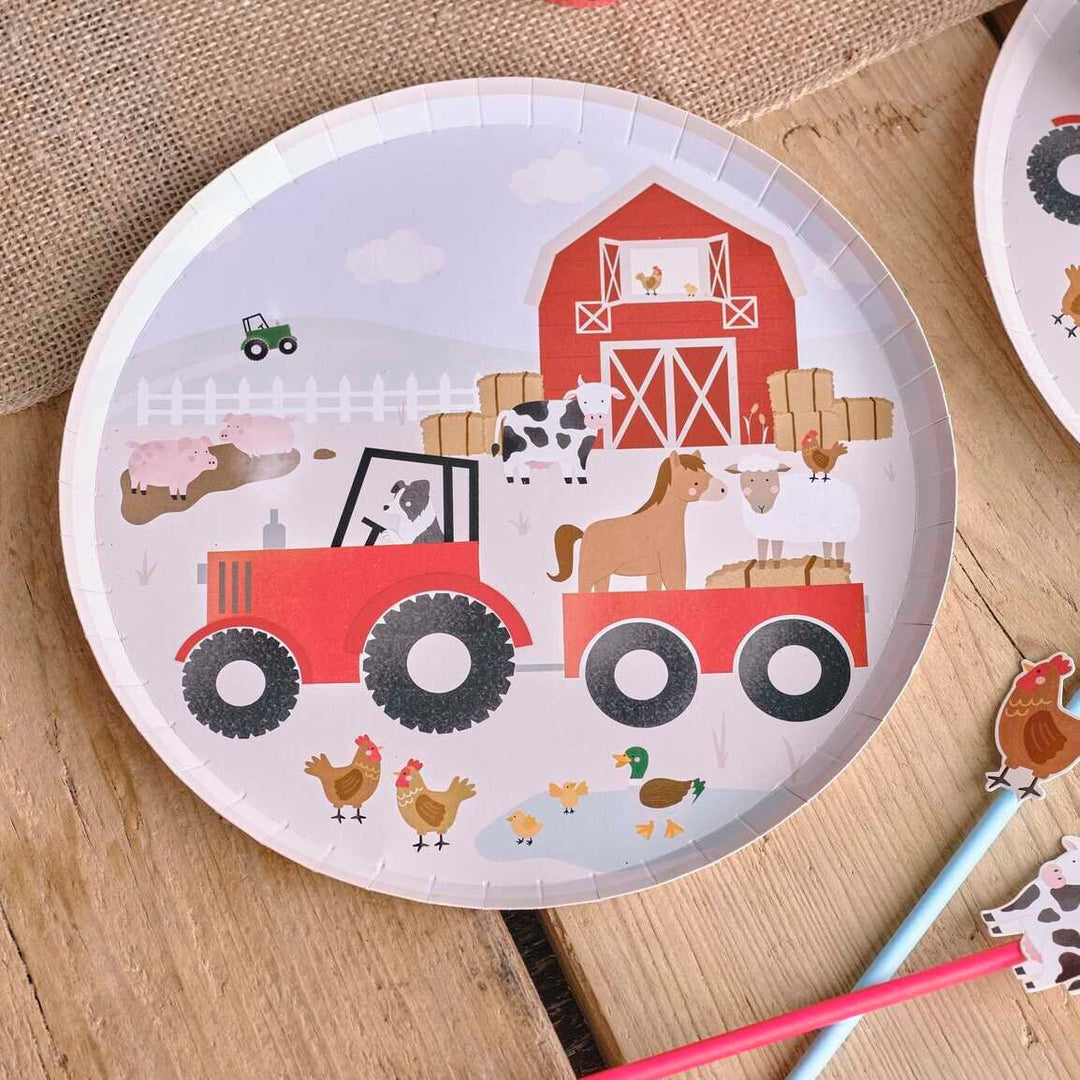 Farmyard Paper Plates - Farm Animal Party Plates - Children's Birthday Plates - Kids Birthday Party - Farm Birthday Supplies - Pack Of 8