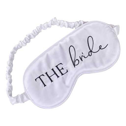 Bride Sleep Mask - White Satin Embroidered Bride Sleep Mask - Eye Mask - Bride To Be Gift - Bridal Gift - Wedding Gift -Hen Party Sleep Mask